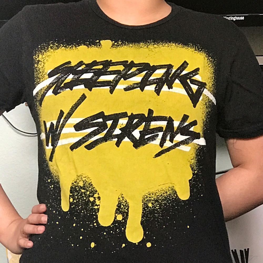 Sleeping With Sirens Yellow Splatter Band Tee